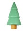 3d illustration of Christmas tree. Holiday element isolated Render Abstract Evergreen Tree Fir. Happy New Year