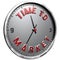 3D Illustration Clock Face with text Time To Market