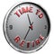 3D Illustration Clock Face with text Time To Retire