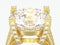 3D illustration close up yellow gold solitaire engagement decorative diamond ring