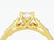 3D illustration close up yellow gold solitaire wedding diamond r