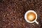 3d illustration coffee over beans background