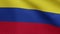3D illustration Colombian flag waving in wind. Colombia banner blowing silk