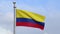 3D illustration Colombian flag waving in wind. Colombia banner blowing silk
