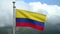 3D illustration Colombian flag waving in wind. Colombia banner blowing silk