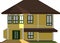 3D illustration of colonial style house