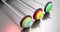 3d illustration of colorful gym barbells