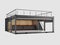 3d Illustration of Converted old shipping container into cafe, isolated gray