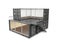 3d Illustration of Converted old shipping container into office, isolated gray