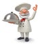 3d illustration the cook with a dish