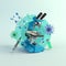 3d illustration corona virus microscope science concept