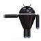 3D-illustration of a cute and funny black cartoon android. isolated rendering object