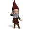 3D-illustration of a cute and funny cartoon garden gnome. isolated rendering object