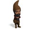 3D-illustration of a cute and funny cartoon garden gnome. isolated rendering object