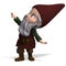 3D-illustration of a cute and funny cartoon garden gnome. isolated rendering object