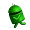 3D-illustration of a cute and funny running cartoon android. isolated rendering object