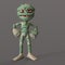 3D-illustration of a cute and funny waiting cartoon mummy. isolated rendering object