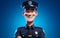 3D Illustration of a Cute Policeman with a Smile on His Face