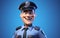 3D Illustration of a Cute Policeman with a Smile on His Face