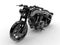 3D illustration - dark metallic motorcycle