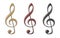 3d illustration of decorative treble clef