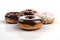 3D illustration of delicious donuts poured with a glaze