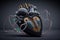3D illustration design, heart battery inspired by the human heart. Generative AI