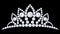 3D illustration diamond crown tiara with glittering precious