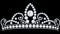 3D illustration diamond crown tiara with glittering precious