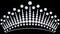 3D illustration diamond crown tiara with glittering precious stones