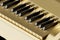 3d illustration digital piano or synthesizer made of gold