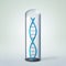 3d illustration of DNA helix in test tube.