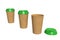 3D Illustration: Eco-Friendly Coffee Cups