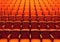 3d illustration of empty  orange chairs in cinema theater