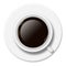 3D illustration espresso coffee cup on top view on white