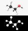 3D illustration of a ethanol molecule with alpha layer