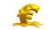 3D illustration of euro symbol melting