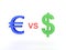 3D illustration of euro versus dollar