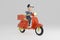 3d illustration , Express Delivery by motorcycle or scooter