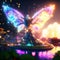 3d illustration of a fantasy fairy-tale scene with a butterfly Generative AI