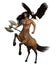 3D illustration of fantasy showing a male centaur with axe and eagle