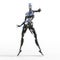 3D Illustration of a female Cyborg