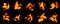 3d illustration fire sprite effects set background