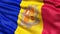 3D illustration of the flag of Andorra waving in the wind