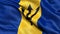 3D illustration of the flag of Barbados waving in the wind