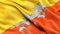 3D illustration of the flag of Bhutan waving in the wind