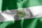 3D illustration flag of Cesar is a region of Colombia. Waving on