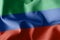 3D illustration flag of Dagestan is a region of Russia