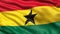 3D illustration of the flag of Ghana waving in the wind