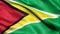 3D illustration of the flag of Guyana waving in the wind